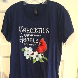 Cardinal Tee Cardinals Appear When Angels Are Near Sz Large Gildan NWOT new W Ou